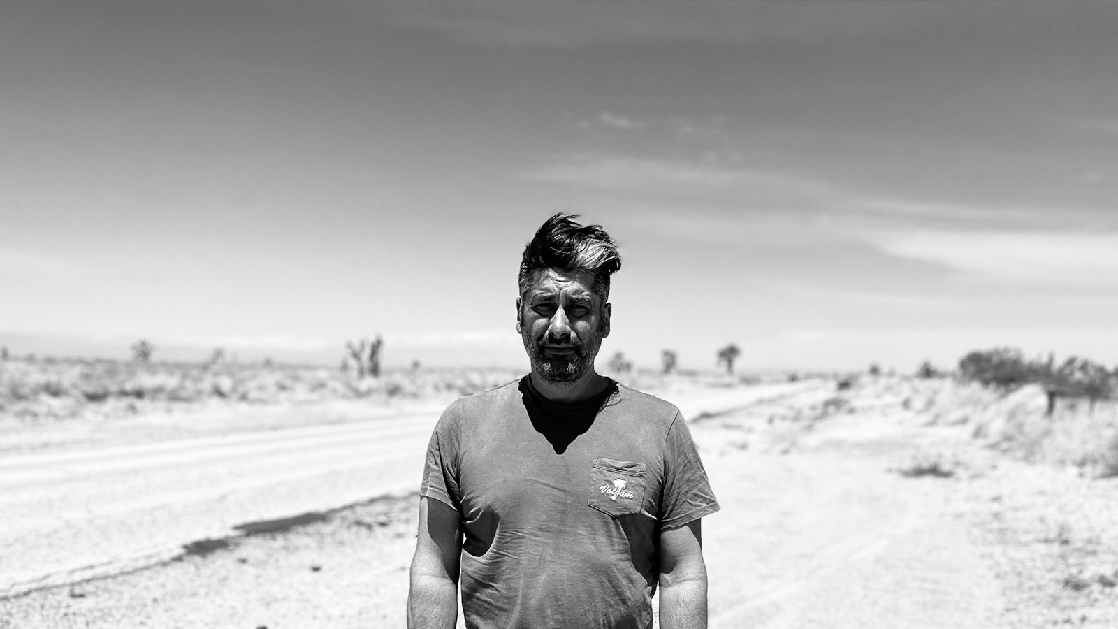 Director Lawrence Jacomelli in the California desert