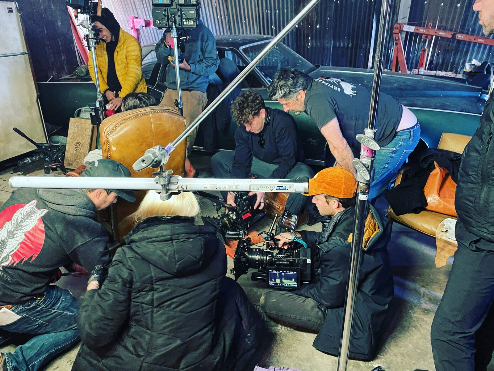 Director and DP working the three-camera rig on the Blood Star set