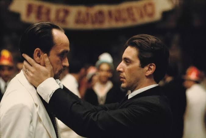 Michael Corleone embraces his brother Fredo in The Godfather Part II